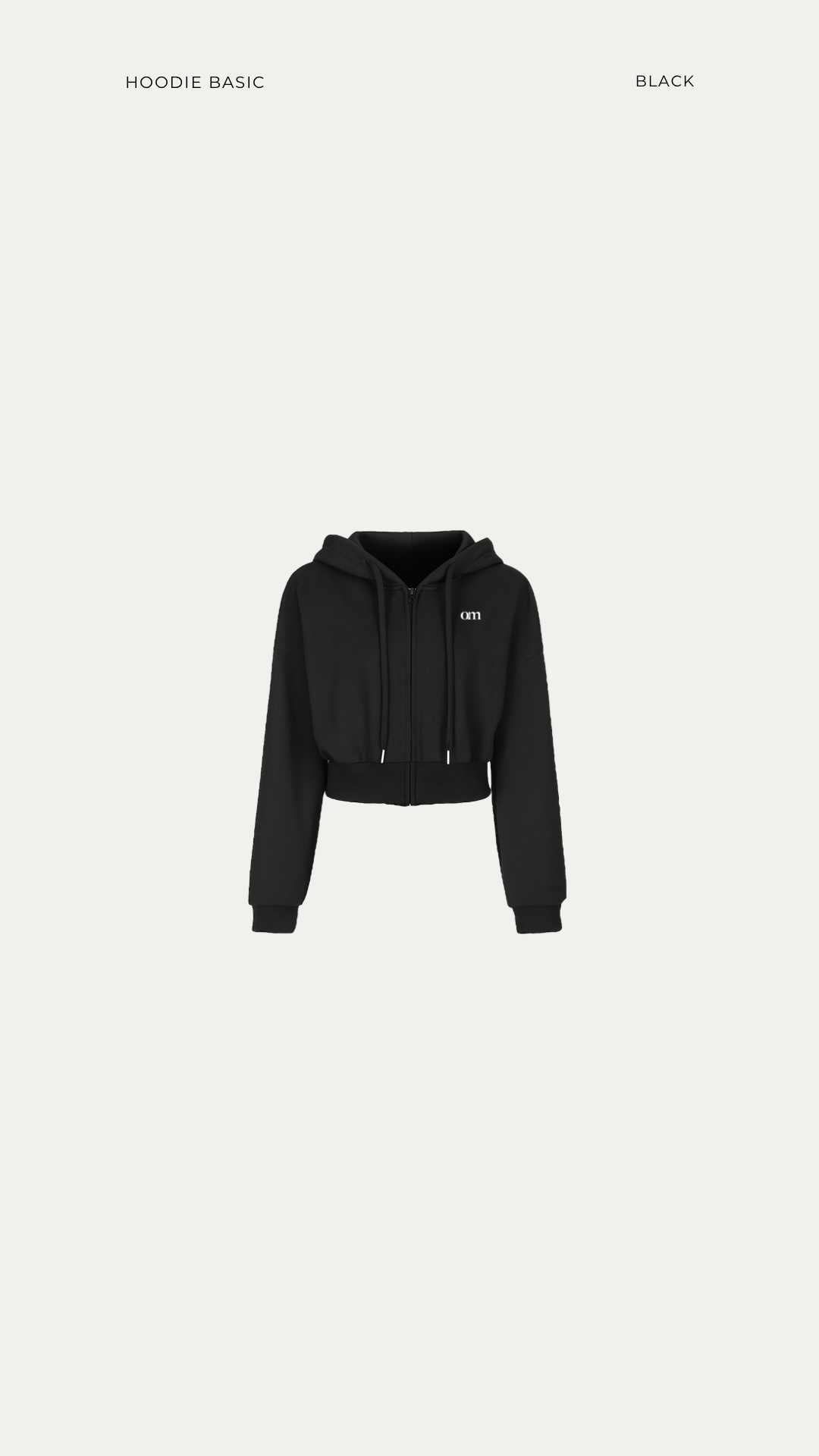 Basic Cropped Zip-Up Hoodie